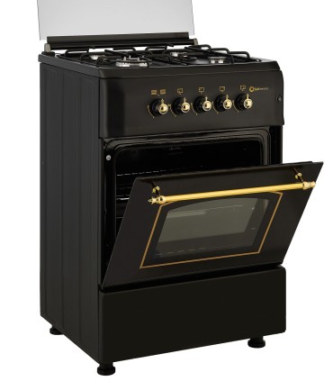 [REACONDICIONADO] SOLTHERMIC® FOGÃO A GÁS PRETO RÚSTICO 60X60 F6S40G2