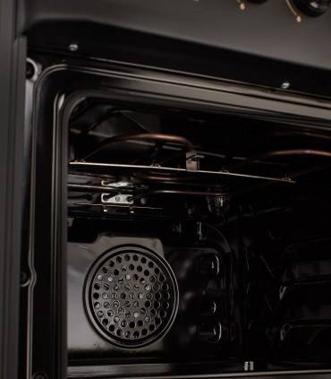 [REACONDICIONADO] SOLTHERMIC® 60X60 FOGÃO A GÁS PRETO RÚSTICO COM FORNO ELÉCTRICO F6S40E5RB