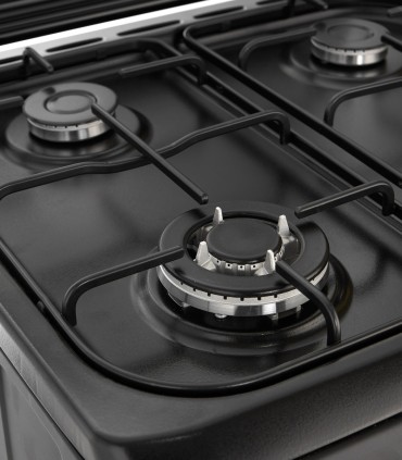 SOLTHERMIC® 60X60 RUSTIQUE NOIR F6S40E5RB CUISINIÈRE À GAZ F6S40E5RB AVEC FOUR ÉLECTRIQUE