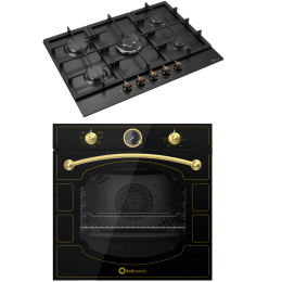 SOLTHERMIC® COMBO PACK FORNO RÚSTICO PRETO + PLACA DE FOGÃO A GÁS