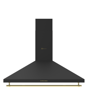 PACK PLAQUE DE CUISSON VITROCÉRAMIQUE AVEC FOUR + HOTTE ASPIRANTE/NOIR RUSTIQUE STYLE RÉTRO/60 CM DE LARGEUR