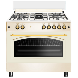 SOLTHERMIC® COCINA F9L50G2-C GAS CREMA RÚSTICA 90X60 HORNO PANORÁMICO