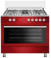 SOLTHERMIC® COCINA F9L50G2 GAS ROJO BURDEOS ESTILO RETRO 90X60 CON HORNO PANORAMICO