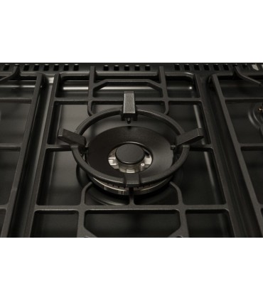 SOLTHERMIC® COMBO PACK COCINA GAS NEGRA RÚSTICA 90X60 HORNO ELECTRICO PANORAMICO + CAMPANA NEGRA RÚSTICA 90