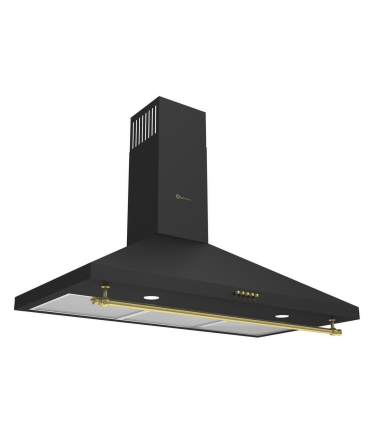 SOLTHERMIC® COMBO PACK COCINA GAS NEGRA RÚSTICA 90X60 HORNO ELECTRICO PANORAMICO + CAMPANA NEGRA RÚSTICA 90