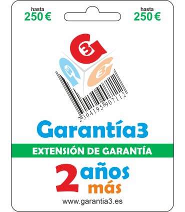EXTENSIÓN DE 2 AÑOS DE GARANTÍA HASTA 250 EUROS (B09901386)