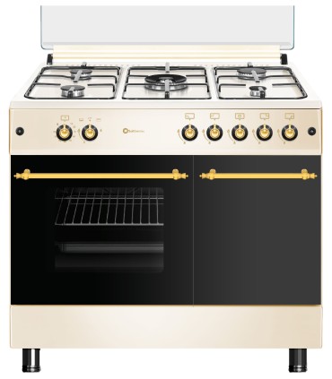 [REACONDICIONADO] SOLTHERMIC® COCINA GAS CREMA RÚSTICA 90X60 PORTABOMBONA F9LT50G2-C