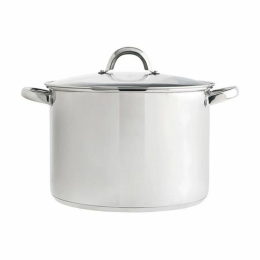 OLLA INOX 28CM 8L TAPA CRISTAL