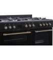 SOLTHERMIC® CUISINIÈRE NOIRE RUSTIQUE 7 BRÛLEURS + 3 FOURS ÉLECTRIQUES