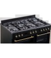 SOLTHERMIC COCINA RANGE COOKER NEGRA RUSTICA 7 FUEGOS + 3 HORNOS ELÉCTRICOS