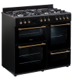 SOLTHERMIC COCINA RANGE COOKER NEGRA RUSTICA 7 FUEGOS + 3 HORNOS ELÉCTRICOS