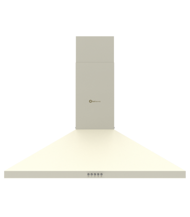 SOLTHERMIC® COCINA GAS CREMA RÚSTICA 90X60 HORNO PANORÁMICO F9L50G2-C + CAMPANA DE 90 CREMA + FRIGO COMBI RETRO 1,88 CREMA