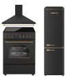 SOLTHERMIC® COCINA VTC NEGRA RÚSTICA 60X60 + CAMPANA DE 60 NEGRA RÚSTICA + FRIGO-COMBI RETRO 1,88 NEGRO