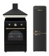 SOLTHERMIC® COMBO PACK COCINA 60X60 VTI60 NEGRA INDUCCION + CAMPANA DE 60 NEGRA RÚSTICA + FRIGO-COMBI RETRO 1,88 FCR188N NEGRO