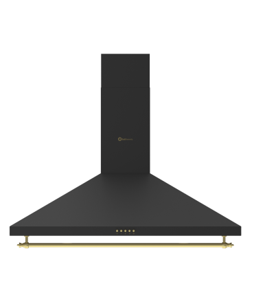 SOLTHERMIC® PLACA VITRO PVTC60 4 FUEGOS RUSTICA + CAMPANA DE 60 NEGRA + FRIGO-COMBI RETRO 1,88 FCR188N NEGRO