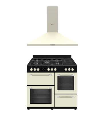 SOLTHERMIC® COMBO PACK COCINA GAS + VTC CREMA RANGE COOKER + CAMPANA CREMA DE 90