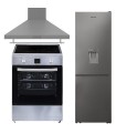 SOLTHERMIC® COMBO PACK CUISINIÈRE 60X60 VTI60 INOX INDUCTION + HOTTE 60 INOX + FRIGO-COMBI 2,00 INOX NO FROST AVEC DISTRIBUTEUR