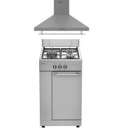 SOLTHERMIC® COMBO PACK CUISINE PACK INOX GAZINIÈRE 50X50 + HOTTE DÉCORATIVE H60P-INOX