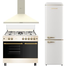 copy of SOLTHERMIC® COMBO PACK CREME RÚSTICO FOGÃO A GÁS 90X60 + EXAUSTOR 90 CREME + FRIGO-COMBI RETRO 1,88 CREME