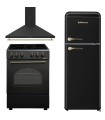 [PREVENTA] SOLTHERMIC® COMBO PACK COCINA VTC NEGRA RÚSTICA 50X50 + CAMPANA DE 60 NEGRA RÚSTICA + FRIGO RETRO 1,47 NEGRO
