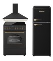 [PREVENTA] SOLTHERMIC® COMBO PACK COCINA VTC NEGRA RÚSTICA 60X60 + CAMPANA DE 60 NEGRA RÚSTICA + FRIGO RETRO 1,47 NEGRO