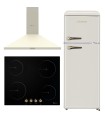 [PREVENTA] SOLTHERMIC® COMBO PACK PLACA VITRO PVTC60 4 FUEGOS RUSTICA + CAMPANA DE 60 CREMA + FRIGORIFICO RETRO 1,47 F2PR147C