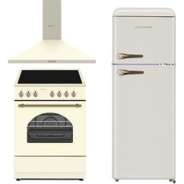 [PREVENTA] SOLTHERMIC® COMBO PACK COCINA 60X60 VTC VITRO CREMA + CAMPANA DE 60 CREMA RÚSTICA + FRIGO RETRO 1,47 CREMA