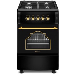 SOLTHERMIC® F5S40G2RB CUISINIÈRE À GAZ NOIR RUSTIQUE 50X55
