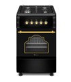 SOLTHERMIC® F5S40G2RB CUISINIÈRE À GAZ NOIR RUSTIQUE 50X55