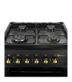 SOLTHERMIC® 60X60 RUSTIQUE NOIR F6S40E5RB CUISINIÈRE À GAZ F6S40E5RB AVEC FOUR ÉLECTRIQUE