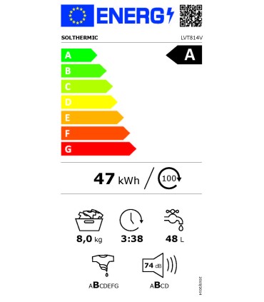 SOLTHERMIC® LAVE-LINGE 8KG 1400RPM TO LVT814V