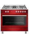 SOLTHERMIC® COCINA F9L50G2RED GAS ROJO BURDEOS ESTILO RETRO 90X60 CON HORNO PANORAMICO