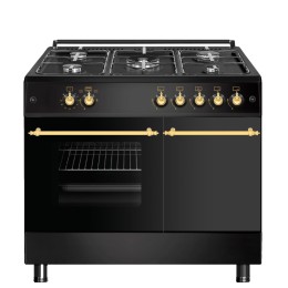 SOLTHERMIC® FOGÃO A GÁS PRETO RÚSTICO 90X60 SUPORTE PARA BOTIJA DE GÁS F9LT50G2