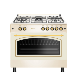SOLTHERMIC® FOGÃO A GÁS CREME RÚSTICO 90X60 FORNO PANORÂMICO F9L50G2-C