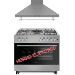 SOLTHERMIC® COZINHA COMBO PACK F9L50E5I FORNO ELÉCTRICO PANORÂMICO EM AÇO INOXIDÁVEL + EXAUSTOR 90 INOX