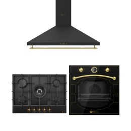 PACK FOUR RUSTIQUE, PLAQUE DE CUISSON À GAZ ET HOTTE