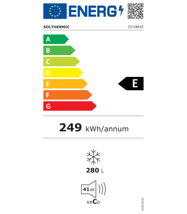 SOLTHERMIC CONGELADOR VERTICAL 1,86 CV186VI INOX NO FROST