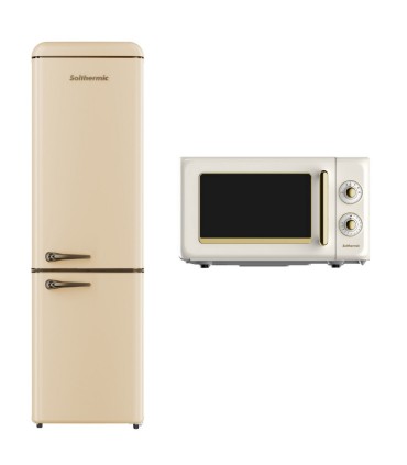 SOLTHERMIC® COMBO PACK FRIGO-COMBI RETRO 1,88 FCR188C CREMA + MICROONDAS RUSTICO CREMA