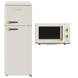 SOLTHERMIC® COMBO PACK RÉFRIGÉRATEUR RETRO 1,47 F2PR147C CRÈME + MICRO-ONDES RUSTICO CRÈME