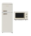 SOLTHERMIC® COMBO PACK FRIGORIFICO RETRO 1,47 F2PR147C CREMA + MICROONDAS RUSTICO CREMA