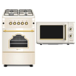 SOLTHERMIC® COMBO PACK COCINA GAS CREMA RÚSTICA 50X55 F5S40G2C + MICROONDAS RUSTICO CREMA