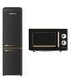 SOLTHERMIC® COMBO PACK FRIGO-COMBI RETRO 1,88 FCR188N NEGRO + MICROONDAS RUSTICO NEGRO