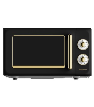 SOLTHERMIC® COMBO PACK F6S40E5RB FOGÃO A GÁS PRETO RÚSTICO 60X60 COM FORNO ELÉCTRICO + FORNO MICROONDAS PRETO RÚSTICO