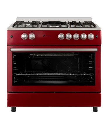 SOLTHERMIC® COZINHA COMBO PACK F9L50G2R FORNO PANORÂMICO + EXAUSTOR DECORATIVO 8924 VERMELHO 90