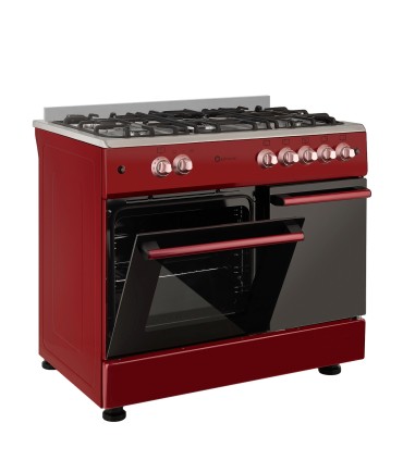 SOLTHERMIC® COZINHA COMBO PACK F9L50G2R FORNO PANORÂMICO + EXAUSTOR DECORATIVO 8924 VERMELHO 90