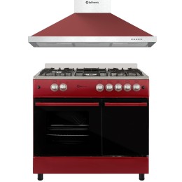 SOLTHERMIC® COMBO PACK FOGÃO A GÁS VERMELHO F9LT50G2 E EXAUSTOR DECORATIVO 8924 VERMELHO 90