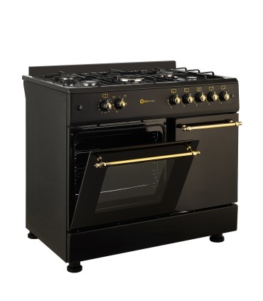 GAZINIÈRE F9LT50G2 NOIR RUSTIQUE GAZINIÈRE + HOTTE DÉCORATIVE H90PR