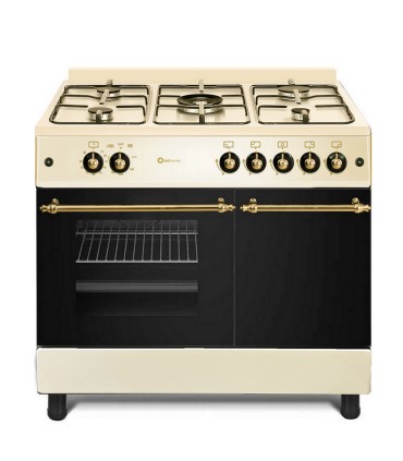 SOLTHERMIC® COMBO PACK CREME RÚSTICO FOGÃO A GÁS 90X60 + EXAUSTOR 90 CREME + FRIGO-COMBI RETRO 1,88 CREME