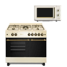 SOLTHERMIC® COMBO PACK COCINA F9LT50G2-C GAS CREMA RÚSTICA 90X60 PORTABOMBONA + MICROONDAS RUSTICO CREMA