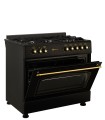SOLTHERMIC® F9L50E5RB FOGÃO A GÁS PRETO RÚSTICO 90X60 FORNO PANORÂMICO ELÉCTRICO